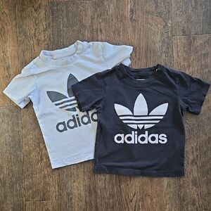 Adidas Kids' Black and White Logo Tees